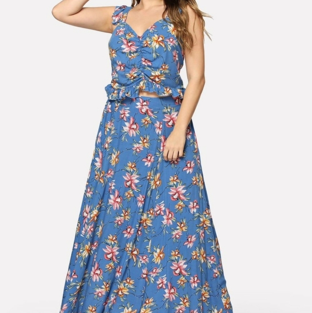 Blue floral 2 pc set size 3XL